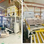 د 15KG لرګي ګولۍ وزن د ډکولو بسته کولو پیلیټیز کولو لاین د تحویل لپاره چمتو دی